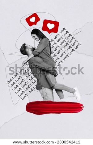 Vertical photo collage charming couple celebrate anniversary have popularity many likes social network bloggers vlog instagram post