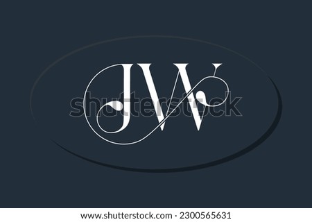 JW typography ligature style logo design template