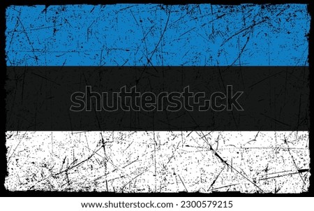 Estonia Flag Distressed Grunge Vintage Retro. Isolated on Black Background
