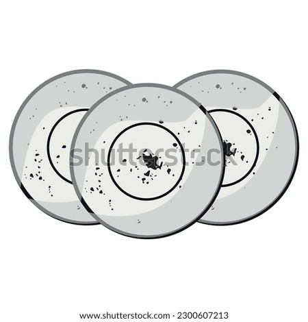 Stylish plates on white background, top view