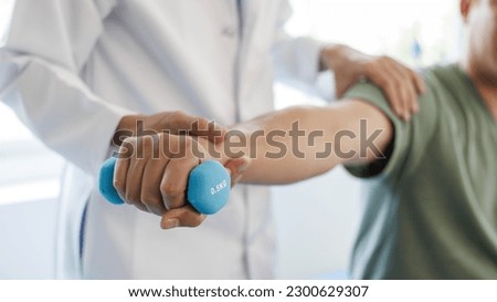 Parkinson's disease patients, hand pain, knee pain, arthritis, or taking care of your mental health with a senior doctor Royalty-Free Stock Photo #2300629307
