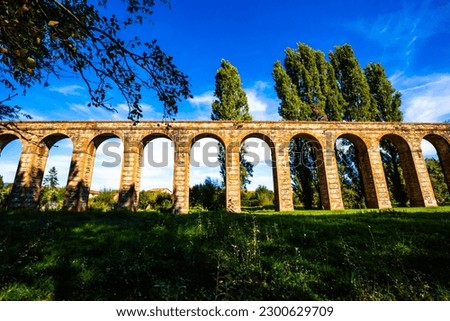 Aqueduct of Nottolini , 19th century aqueduct in neoclassical style near the city of Lucca-Tuscany-Italy