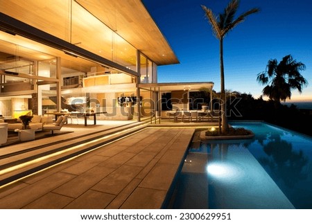 Infinity pool and modern patio