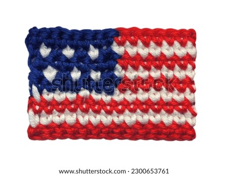 Knitted American Flag Isolated On White