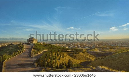 Castle overshadowing city in Afghanistan.
It is a castle devoted to the Freedom fighters located in Herat, Afghanistan
 Royalty-Free Stock Photo #2300661645