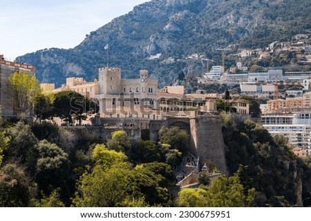 Prince's Palace of Monaco on its rock Royalty-Free Stock Photo #2300675951
