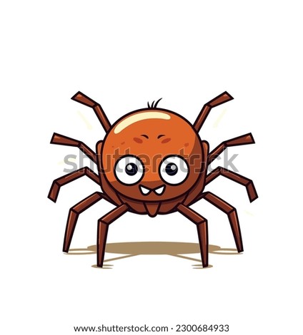 Vector illustration Halloween spider. Hand draw cute blue spider isolated on white background. Element for Halloween design. Stylized fantastic steam-pank spider.