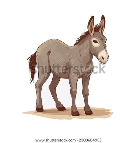A donkey cute animal cartoon character vector illustration Royalty-Free Stock Photo #2300684935