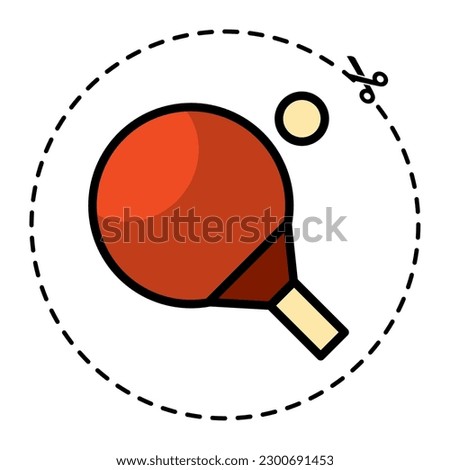 Isolated colored ping pong racket sport icon Vector