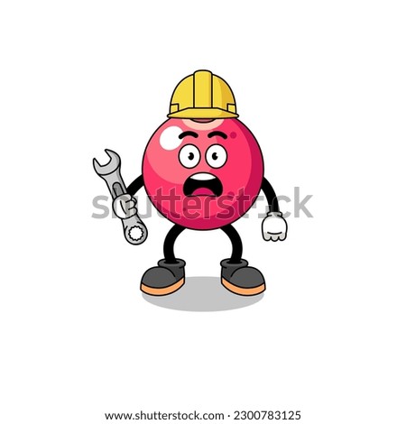 Character Illustration of cranberry with 404 error , character design