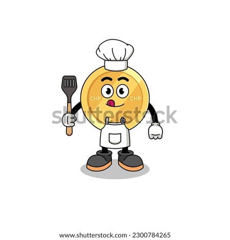 Mascot Illustration of swiss franc chef , character design