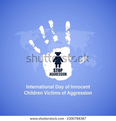 Vector illustration of Children Victims of Aggression social media story feed mockup template Royalty-Free Stock Photo #2300788387