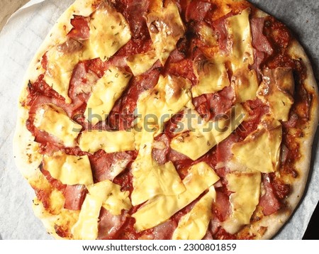 homemade bacon and cheese pizza
