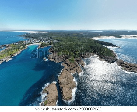 Morna Point Aerial Drone Shot One Mile Beach NSW Australia