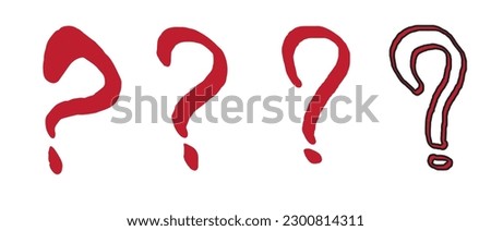 Hand drawn vector question marks set.