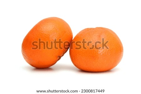 Ripe mandarin citrus isolated tangerine mandarine orange on white background. Royalty-Free Stock Photo #2300817449