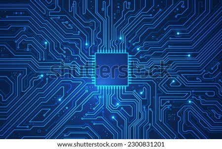 graphic of electronic pattern or motherboard CPU created as background or element decoration  Royalty-Free Stock Photo #2300831201