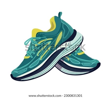 Running athlete wears blue sports shoes icon isolated Royalty-Free Stock Photo #2300831301