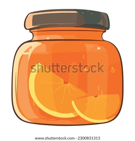 Fresh organic fruit in a yellow jar isolated