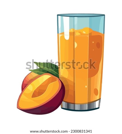 Juicy citrus slice in refreshing drinking glass isolated