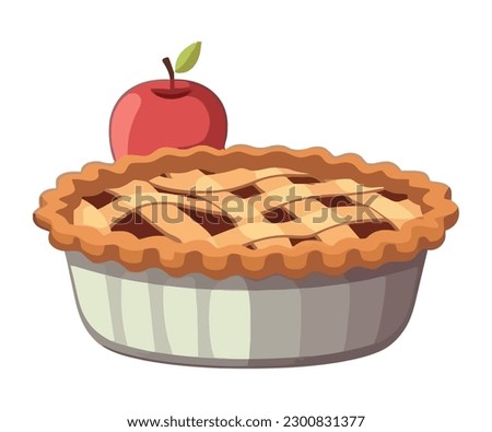Freshly baked apple pie, a sweet delight isolated