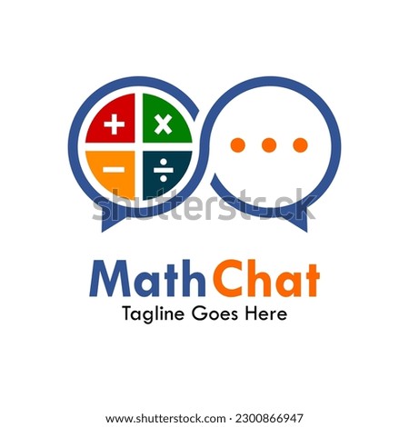 Math chat design logo template illustration