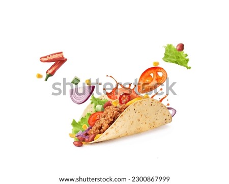 Mexican food tacos on white background 2