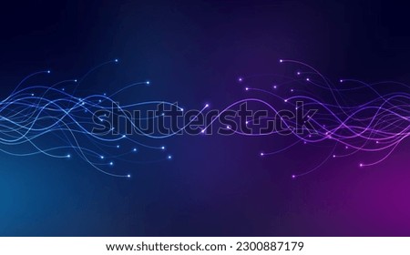 Ai technology. Concept of artificial intelligence. Blue and purple dots lines. Digital, communication, science, networks Royalty-Free Stock Photo #2300887179