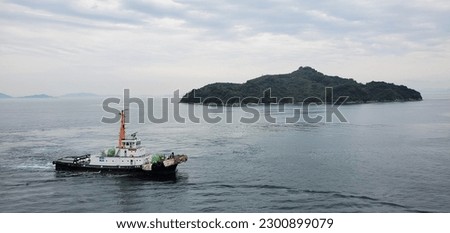 Tug boat off japanese coast