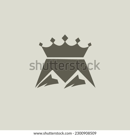 crown logo design with mountain shaped letter M