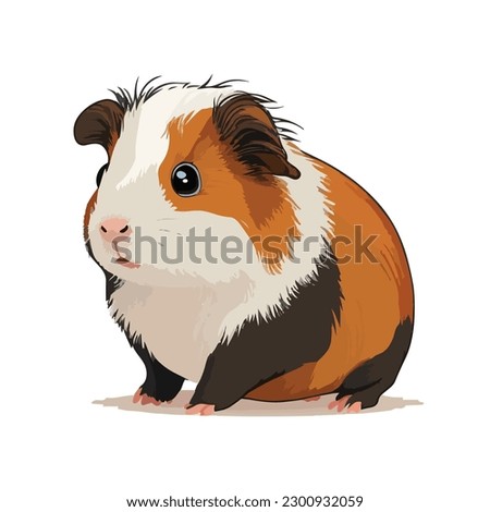 vector cute guinea pig cartoon style Royalty-Free Stock Photo #2300932059
