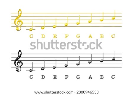 3d render gold and black music staff note symbol isolated on white background with clipping path