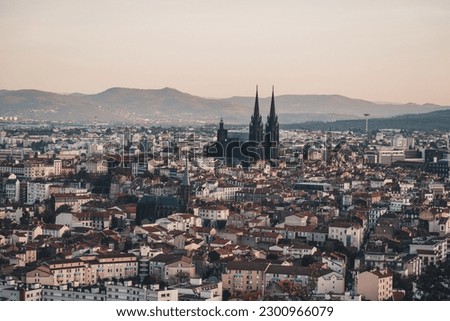 A beautiful view of the city of Clermont-Ferrand in France Royalty-Free Stock Photo #2300966079