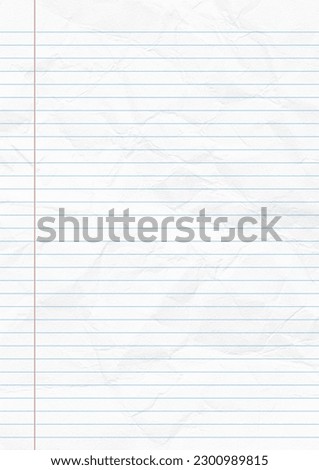 Notebook paper background. Lined notebook paper. crumpled paper background Royalty-Free Stock Photo #2300989815