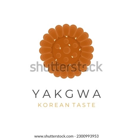 Yakgwa Traditional Cake Illustration Logo With Sesame Sprinkle Royalty-Free Stock Photo #2300993953