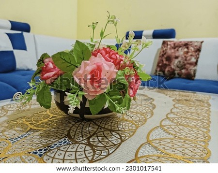 flower decoration in the living room is suitable for cover photos