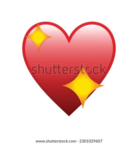 Red heart emoji vector illustration, red heart clip art design, flat design heart.