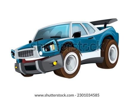 cool looking cartoon racing car hod rod isolated on white backgr