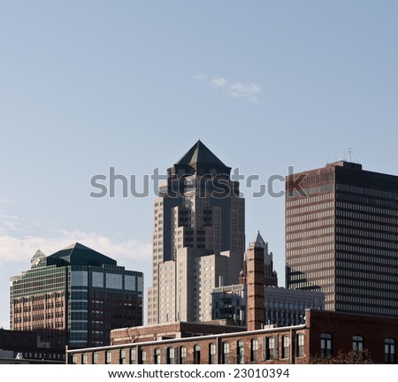 A view of downtown Des Moines Iowa