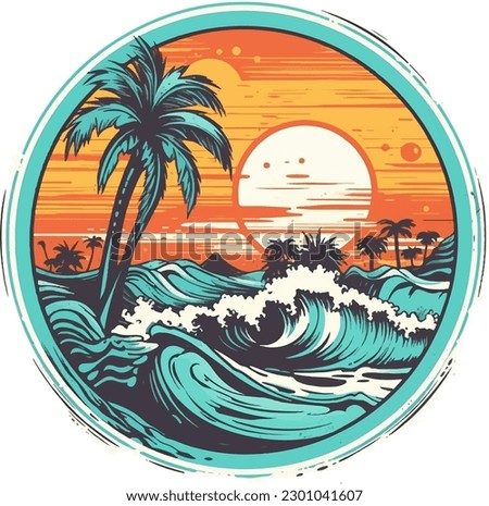beach summer vector t shirt design 