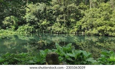 a lake located on the hiking trail of Mount Gede Pangrango via Cibodas in West Java, Indonesia