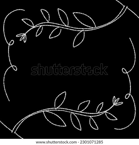 Chalkboard style background illustrations and chalk decorations of plants and animals