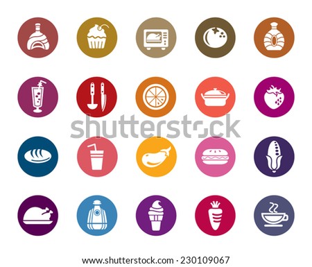 Food and Drinks Color Icons