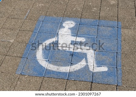 Signage of disable in parking lot
