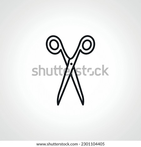 Scissor linear icon. Scissors cutting linear icon.