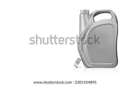 Opened plastic fuel tank isolated on white background  Royalty-Free Stock Photo #2301104895