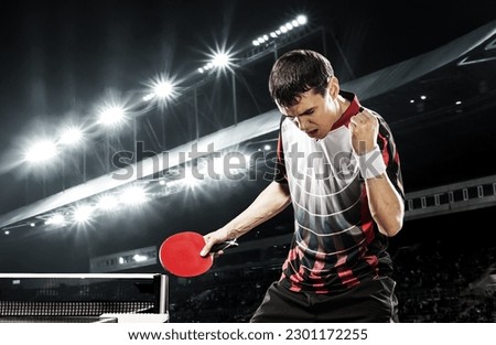 Table tennis player. Ping pong. Sports betting. Image for betting website design.