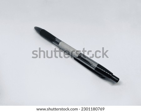 Isolated white black pen. Snowman
