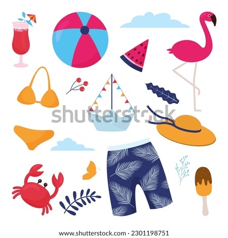 vector collection with summer clip art 