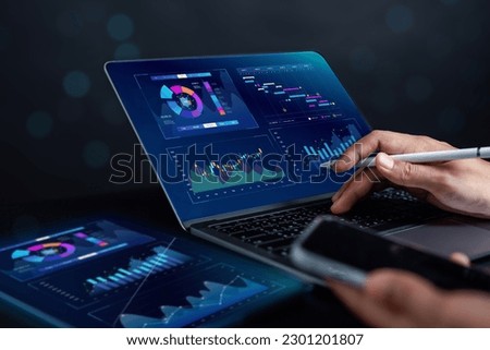 Analyst working in Business Analytics and Data Management System to make report with KPI and metrics connected to database. Corporate strategy for finance, operations, sales, marketing.	
 Royalty-Free Stock Photo #2301201807